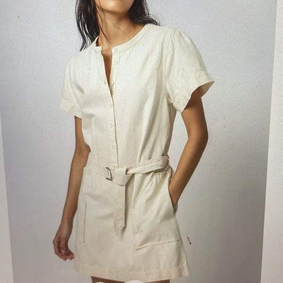Lilla P cream half placket canvas dress sz xs - Picture 1 of 8